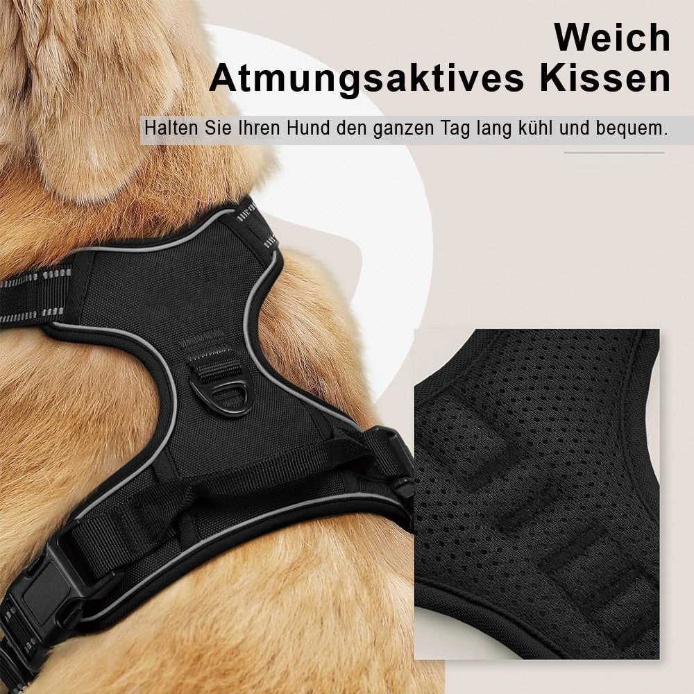 Pas de Harnais de Pull Chien Adjustable Réflectif Nylon Pet Vest avec Poop Bag Dispenser Set
