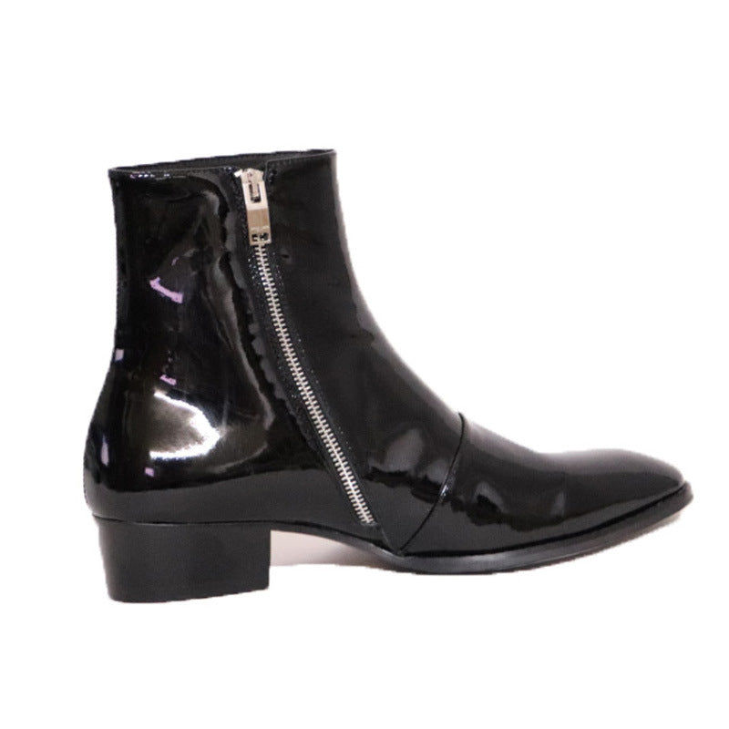 Bottes de Chelsea en cuir pointue pour hommes Boots de style Dr Martens