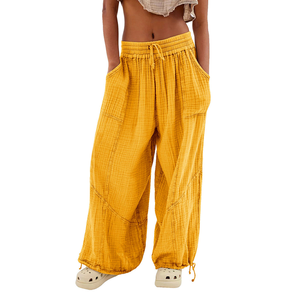Pantalon de jambes large couleur pour femme