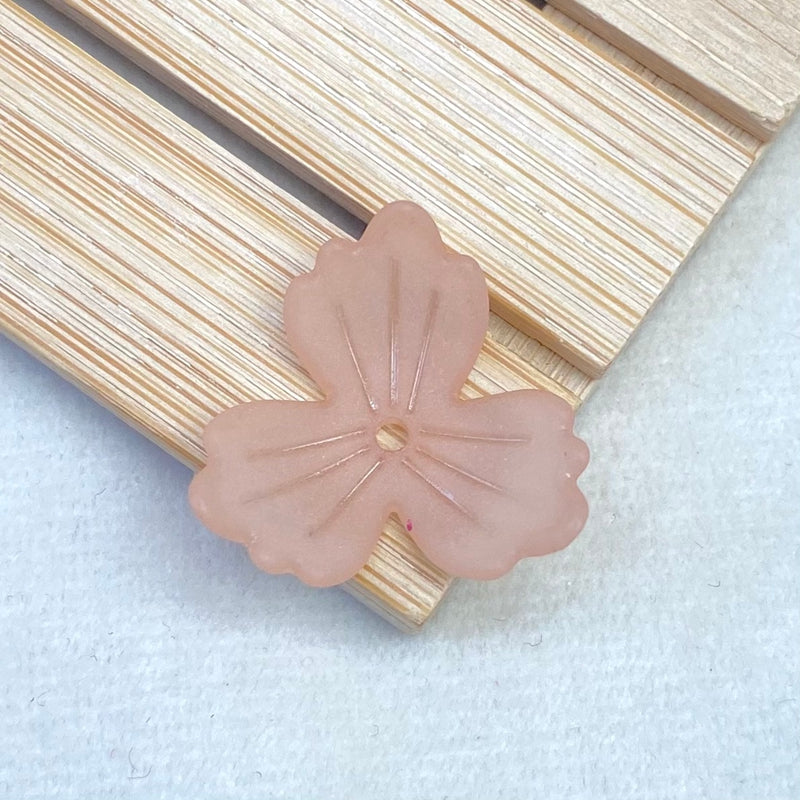 Perles de fleurs acryliques 3-Petal givrées
