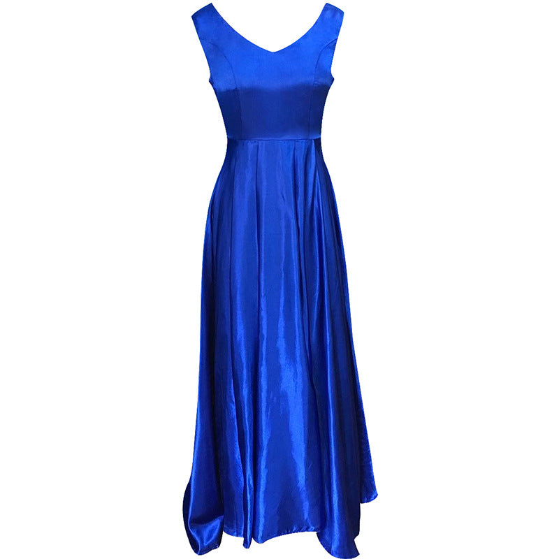 Robe de soirée sans manches sans manches en col V profond