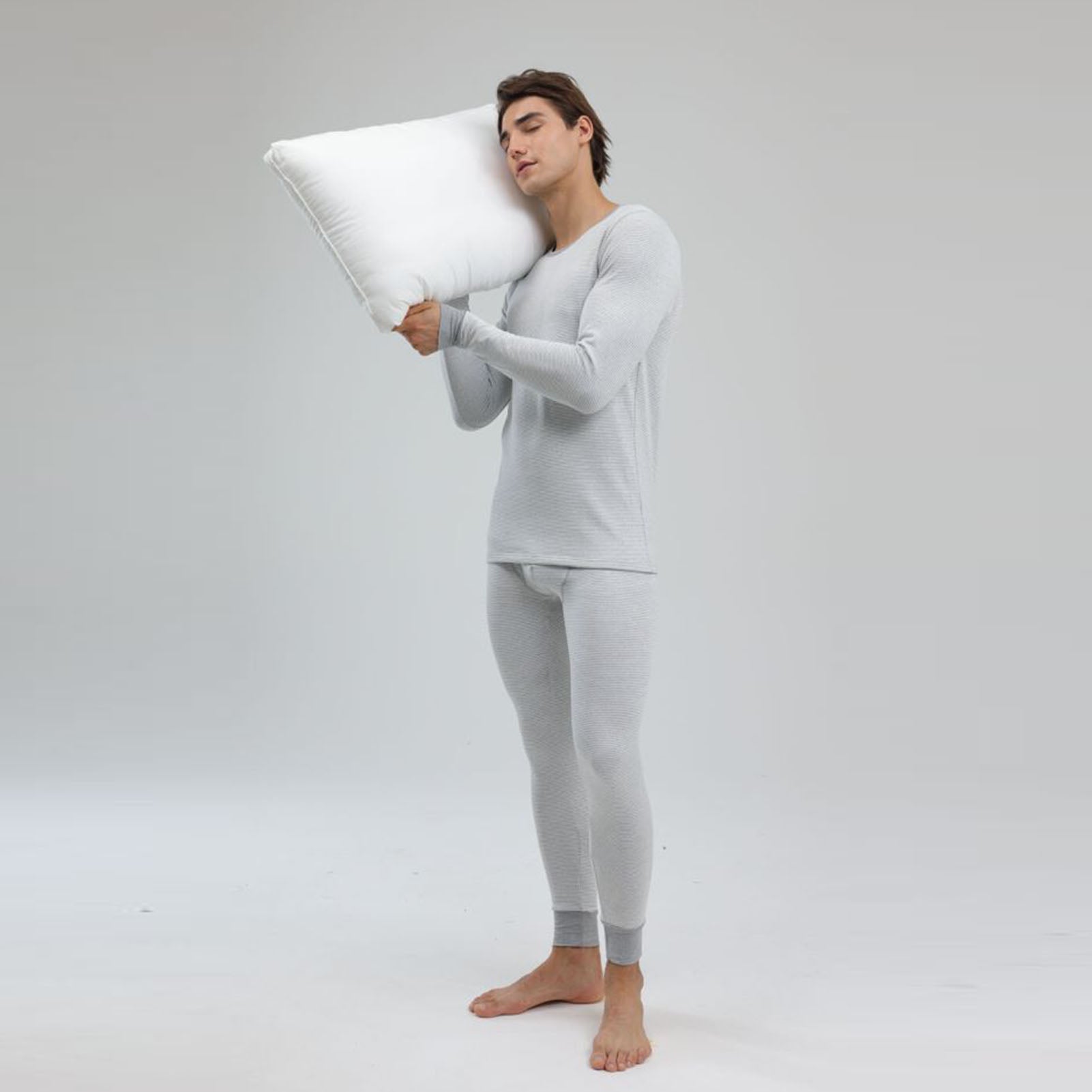 1 Ensemble Hommes Thermique Sous-vêtements ensemble Knit Slim Fit Élégant chaud hiver Base couche froid