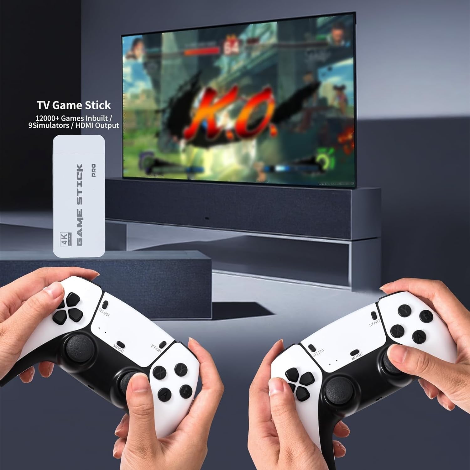 20000 Retro Video Game Console 4K HD TV Game Stick Encre.2 Contrôleur sans fil