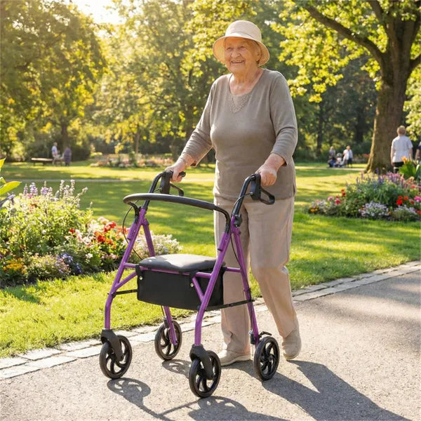 2-en-1 Rollator Walker avec siège (Purple)