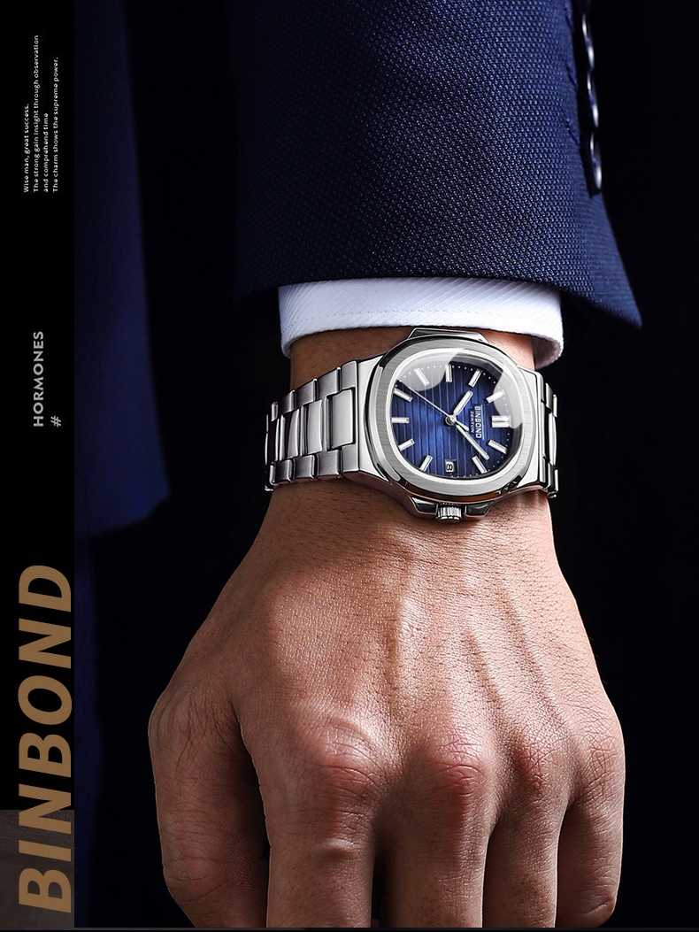 Montres carrées étanches de mode pour hommes