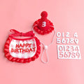Pet Happy Birthday Hat and Bib Collar Set with Number Stickers pour chats et petits chiens