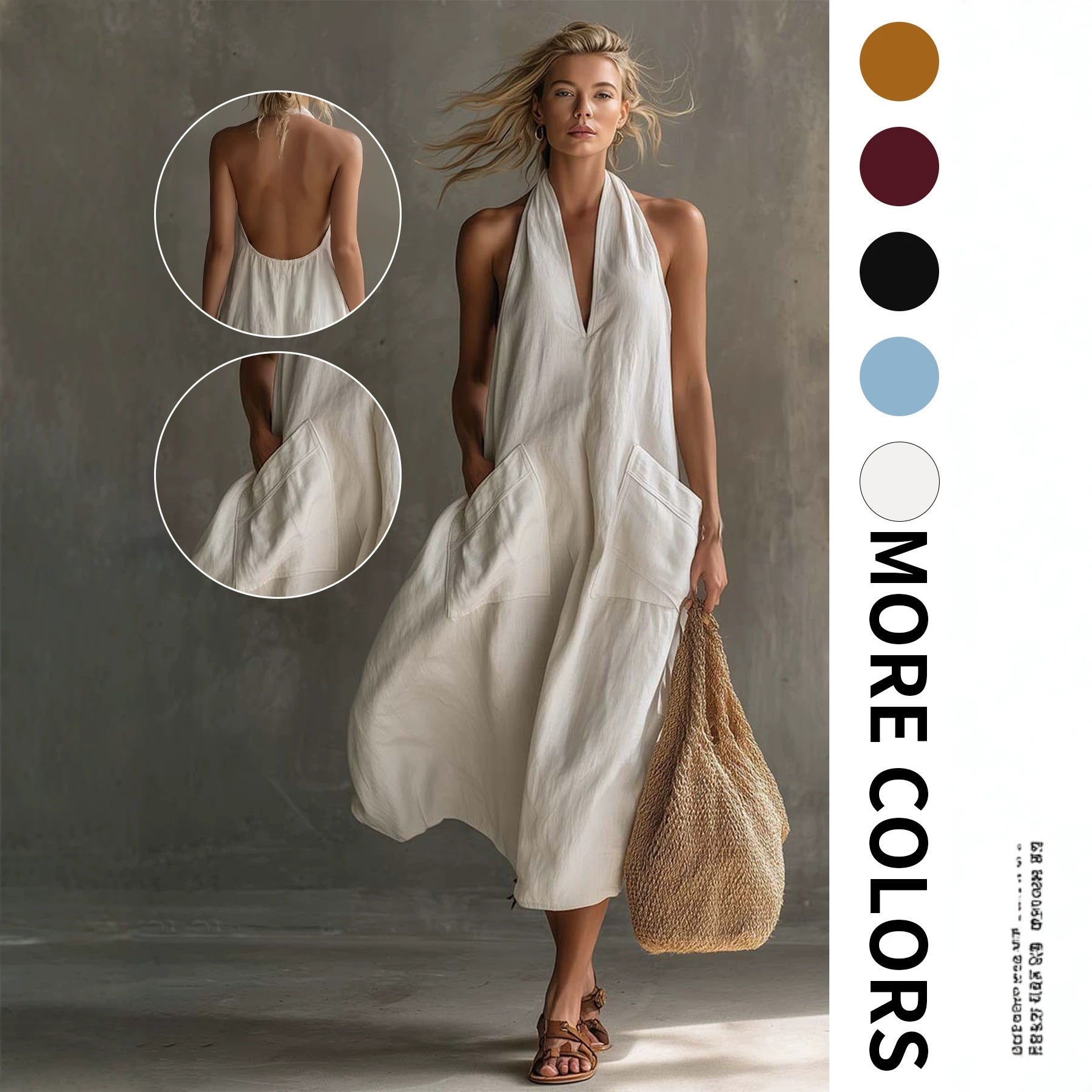 Robe anti-côté V avec poches - Sexy & Fashionable