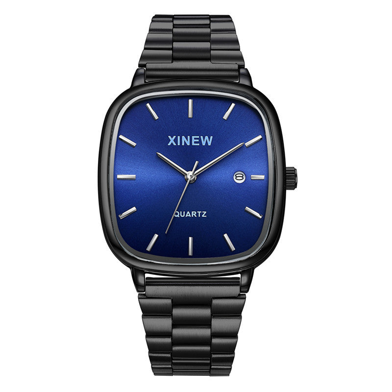 Bracelet en acier inoxydable mode Minimalist Calendrier Montre Quartz