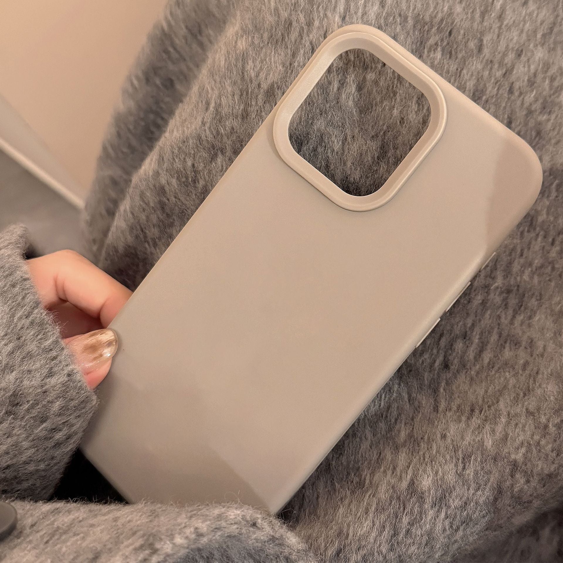 Pure couleur simple boîtier de téléphone en silicone avancé