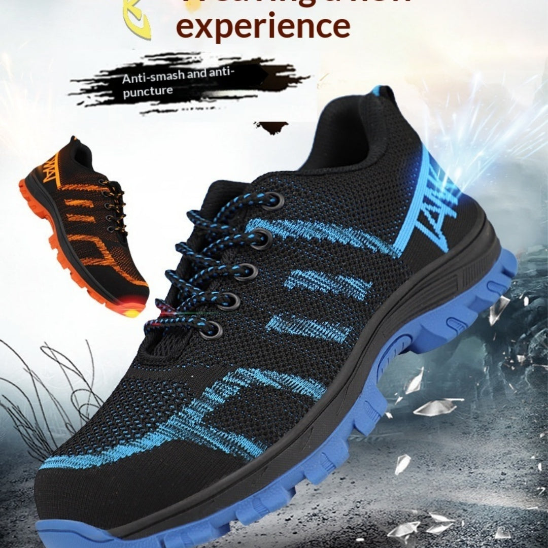 Men's Summer Woven Work Safety Shoes with a Durable and Breathable Soft Sole