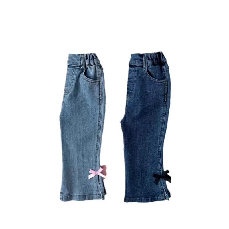 Produit Filles Micro-élastique Denim Bell-bottom Pantalons