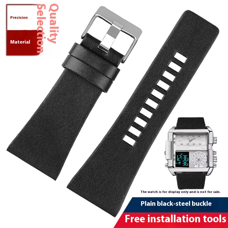 Convient pour grand cadran bracelet de montre en cuir