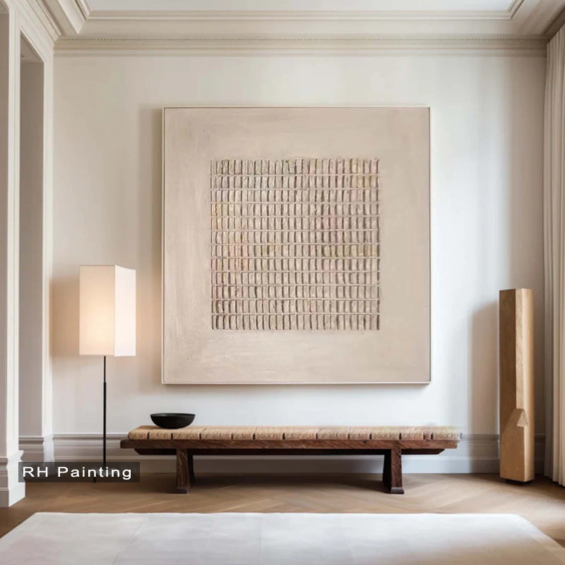 Peinture à l'huile peinte à la main pure série d'œuvres décoratives abstraites géométriques