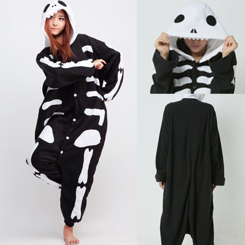 Crâne de caricature mignon Pajamas d'une seule pièce