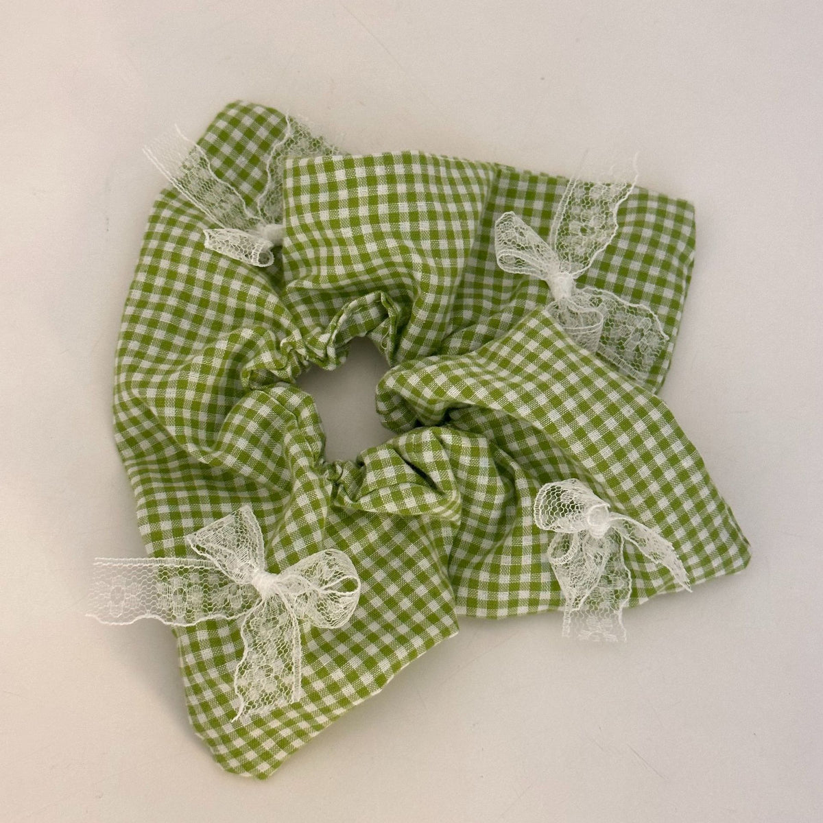 French Vintage Plaid Square Scrunchie