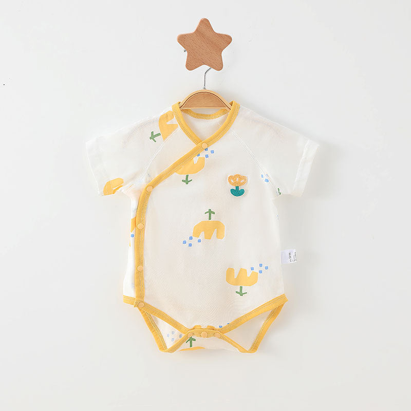 Caricature simple Imprimer Été Bébé Rompers Vêtements filles