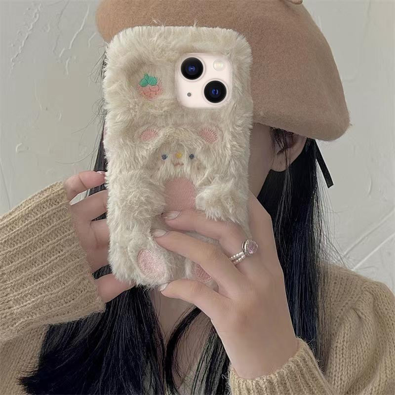 Étui téléphonique en peluche japonaise et coréenne