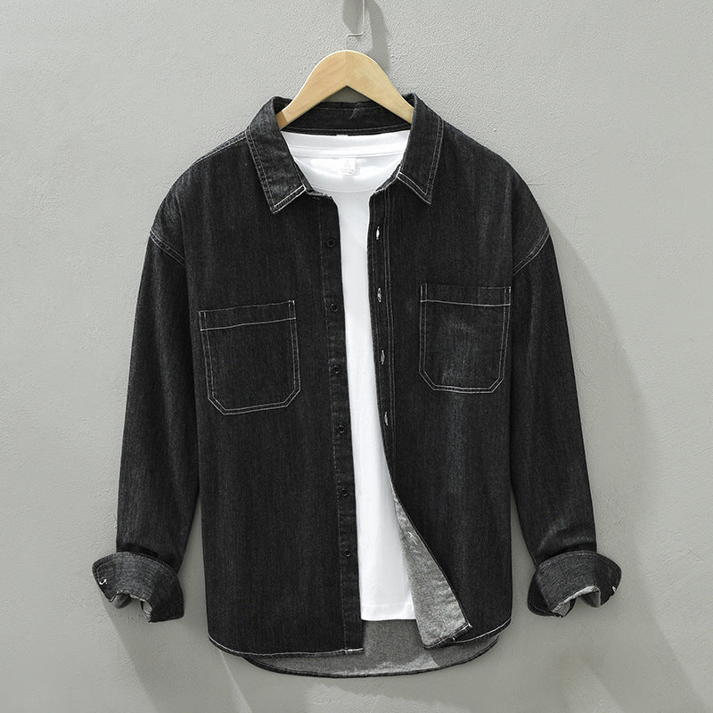 Veste de denim de coton manches longues pour hommes