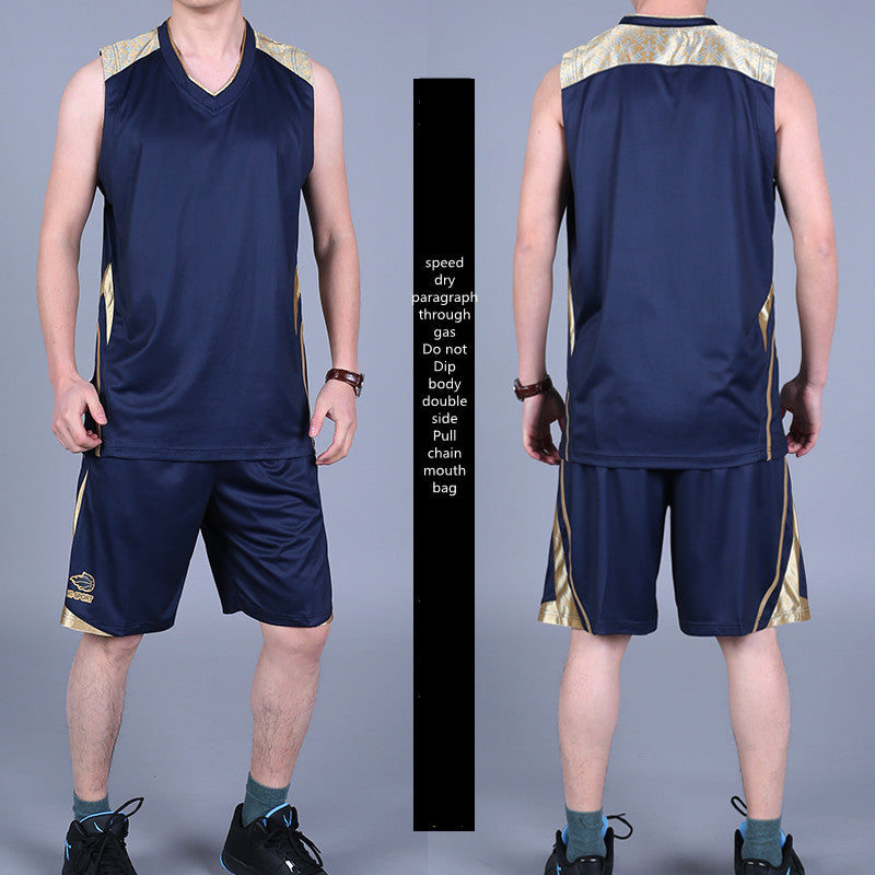 Basketball Sports costumes masculins occasionnels d'été porter sans manches mince vest shorts de course S