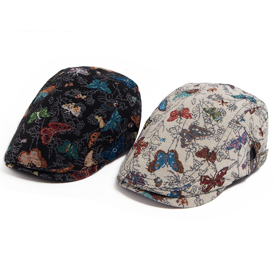 Chinese Style Chapeau Femmes Peaked Cap Personnalité Papillon Brodé Style ethnique