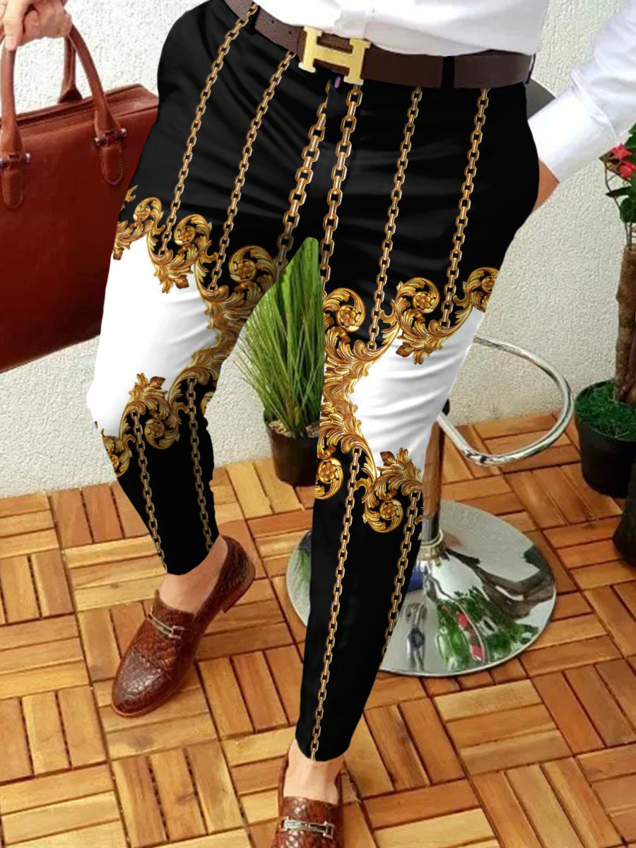 Casual Abstract Contraste Pantalons micro-stretch