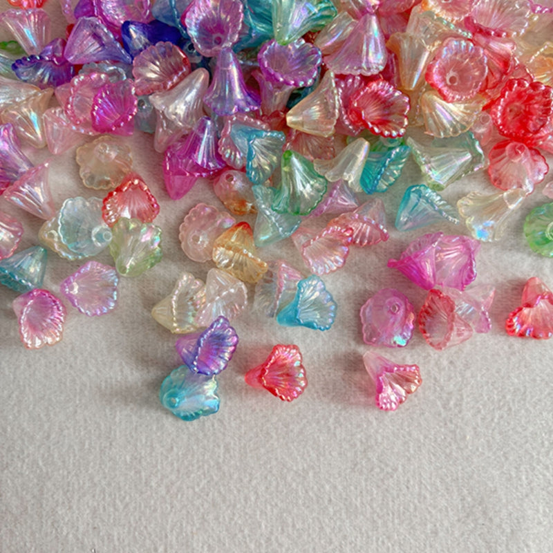 Graduent Iridescent Trumpet Fleurs perles acryliques