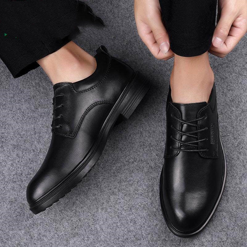 Mulin Sen Chaussures de forme en cuir d'été en taille extra-large