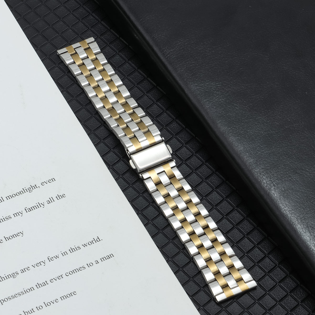 Bracelet en acier inoxydable à cinq perles coloré