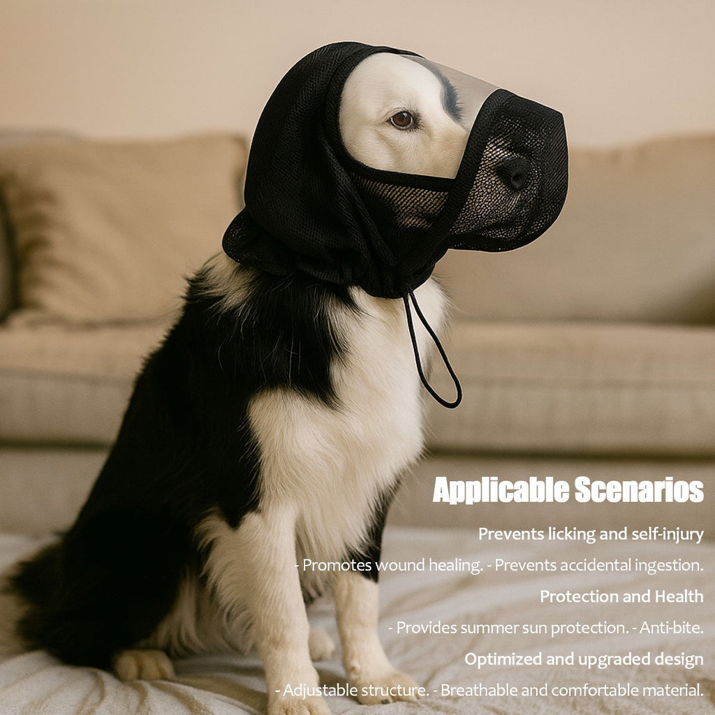 Masque de protection pour chien Muselière de chien Muselière de chien Mosquito et Insect-Proof Couverture de tête respirante A
