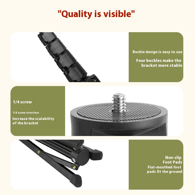 Support intégré en alliage d'aluminium Retractable Shooting 16m Selfie Stick