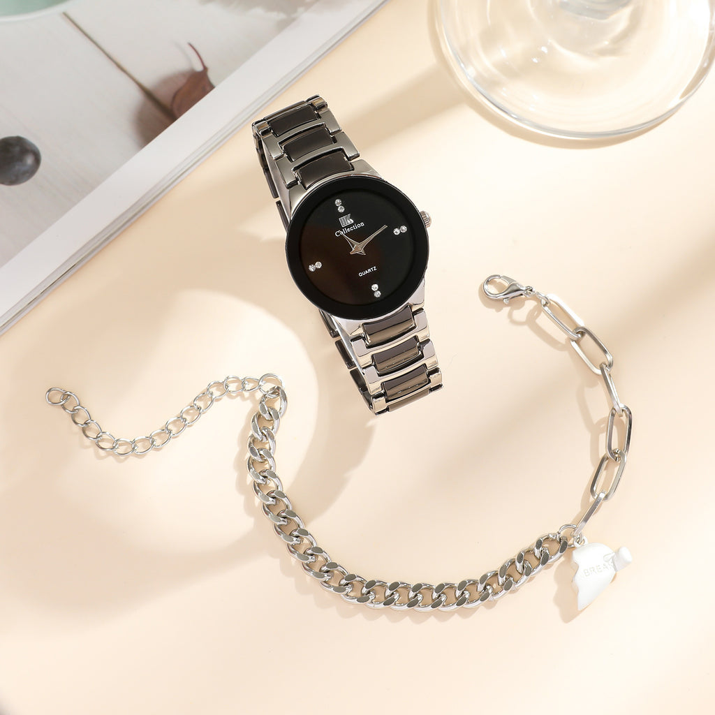 Mode simple tout-match couple montre coeur bracelet costume