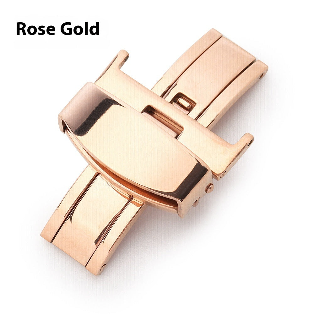 Acier inoxydable Double tirage papillon boucle bracelet en cuir