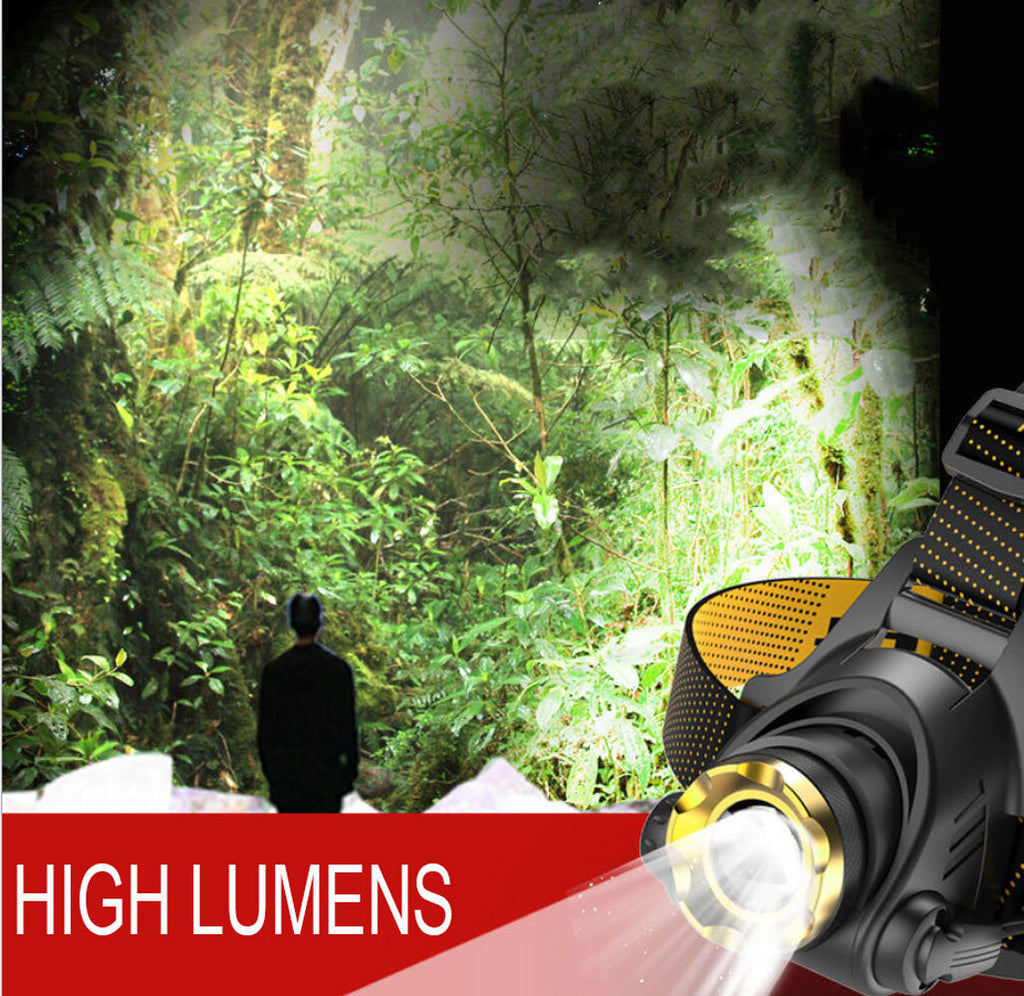 Super Bright 150000LM BATTERY LED phare USB phare lampe de poche