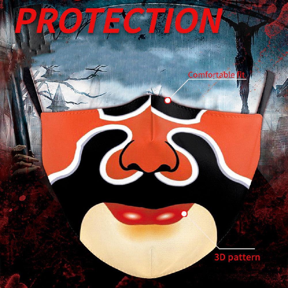 Impression numérique Clown d'Halloween Drôle Double masque de poussière extérieure