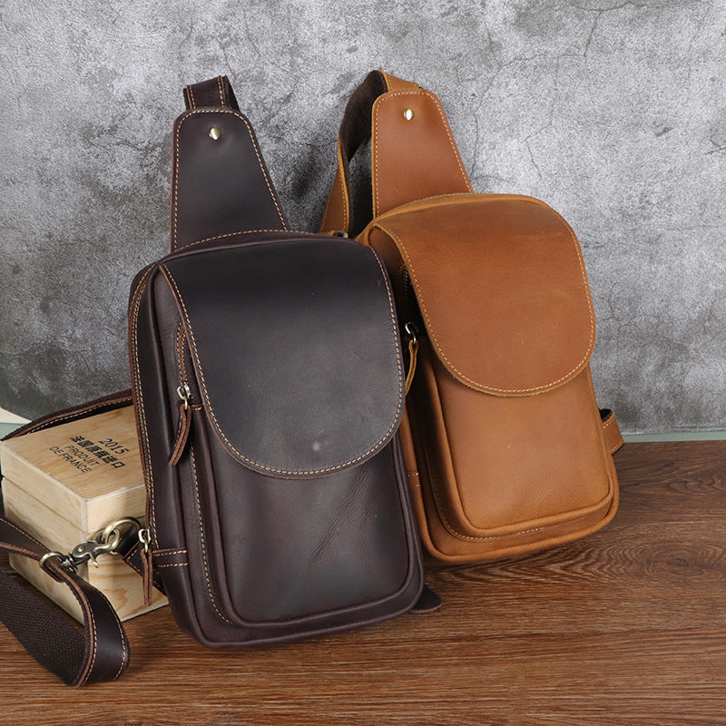 Sac à épaule retro occasionnel en première couche de cowhide
