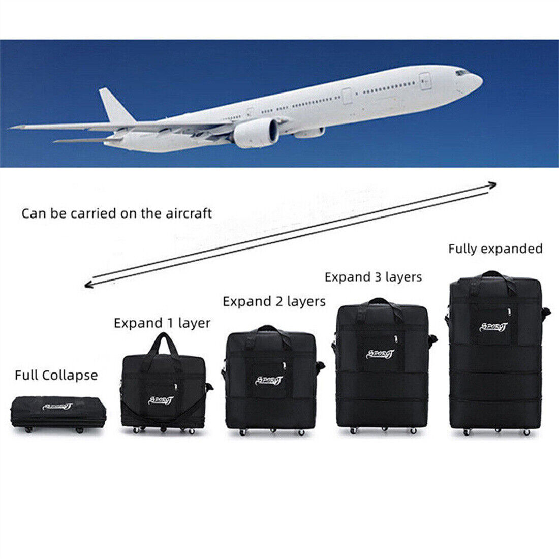 42 Extra Grand Sac à Bagage Léger Valise Sac de Voyage Sac à Main BAG UK