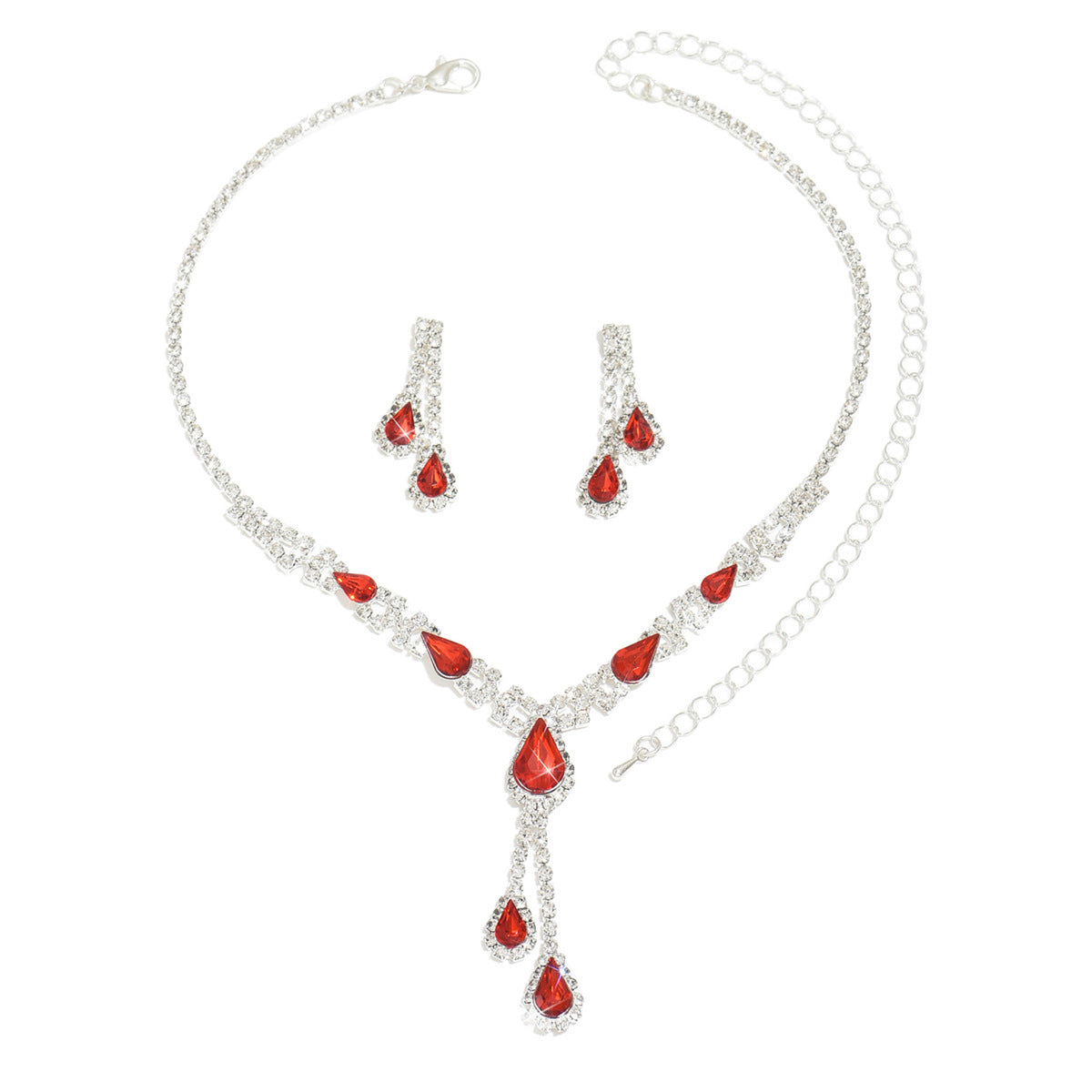 Ensemble de boucles d'oreilles et colliers de 2 pcs pour femmes