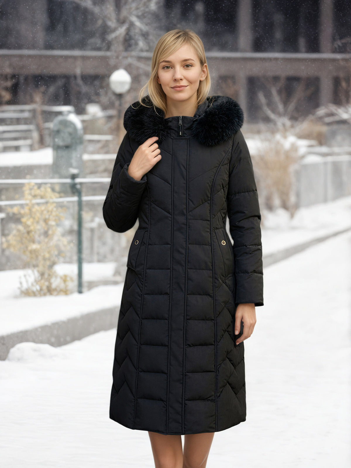 Coin long rembourré en coton de couleur unie