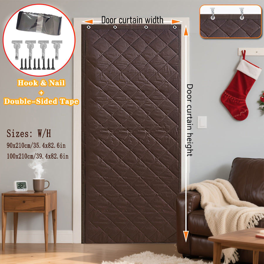Rideau de porte thermique en coton Oxford