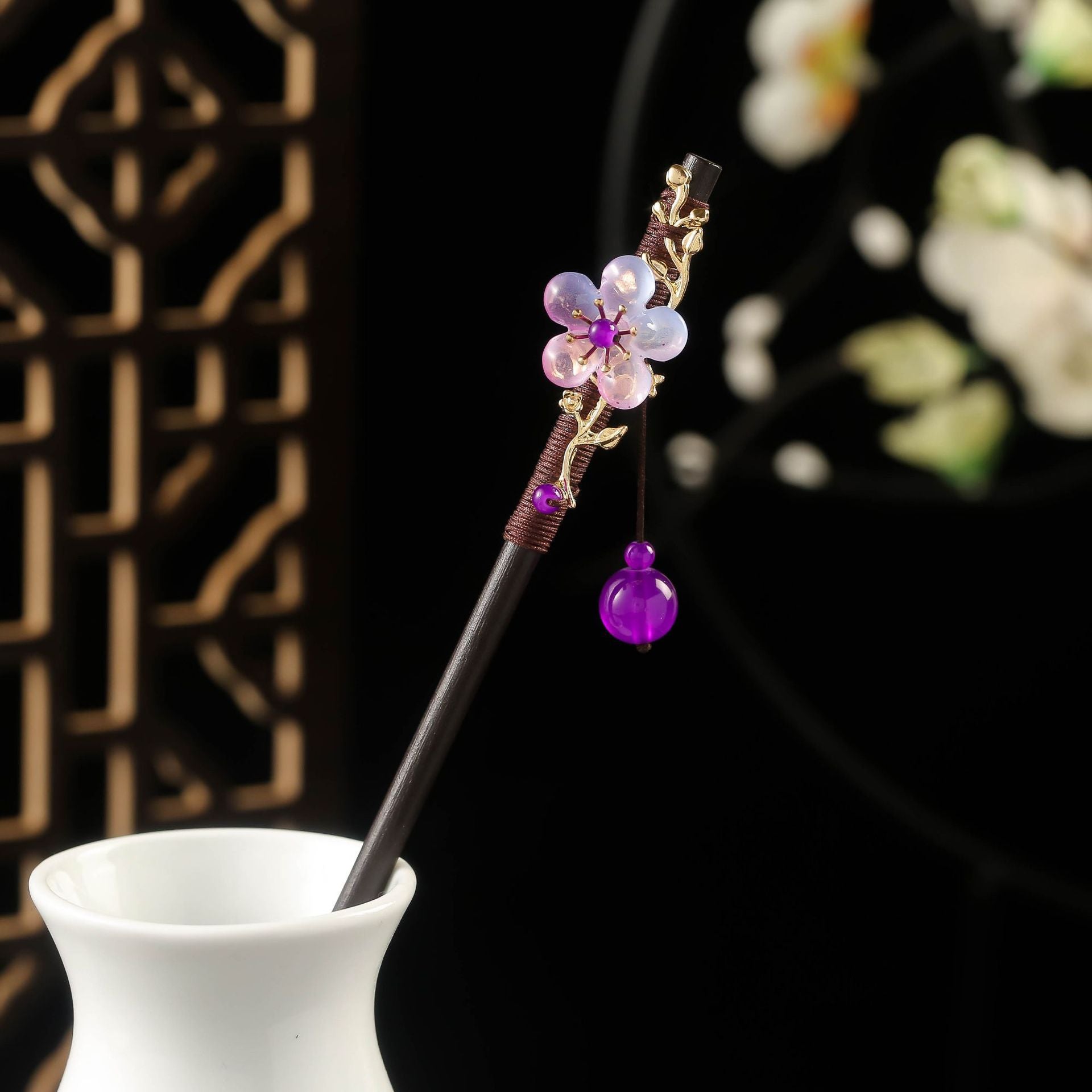 Épin à cheveux en bois de style chinois pour Updos