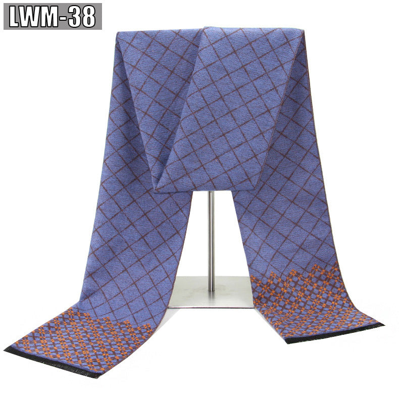 Écharpe pour hommes European and American Cashmere Automne and Winter Business Plaid