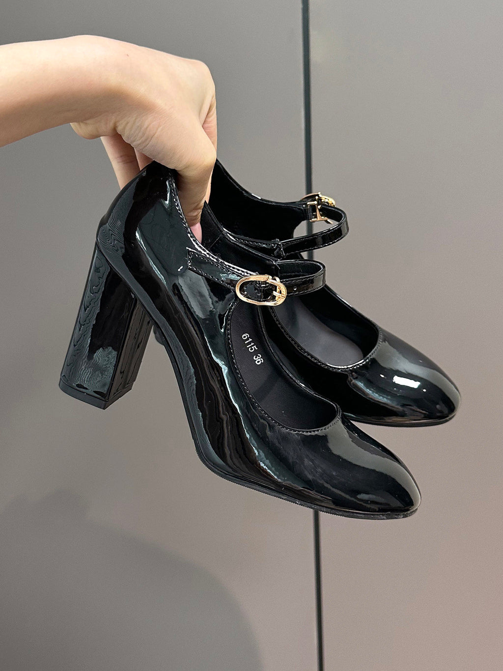 Super populaire Mary Jane Haut Talon Chaussures Femmes Été Français Block Talon en cuir Chaussures Retro