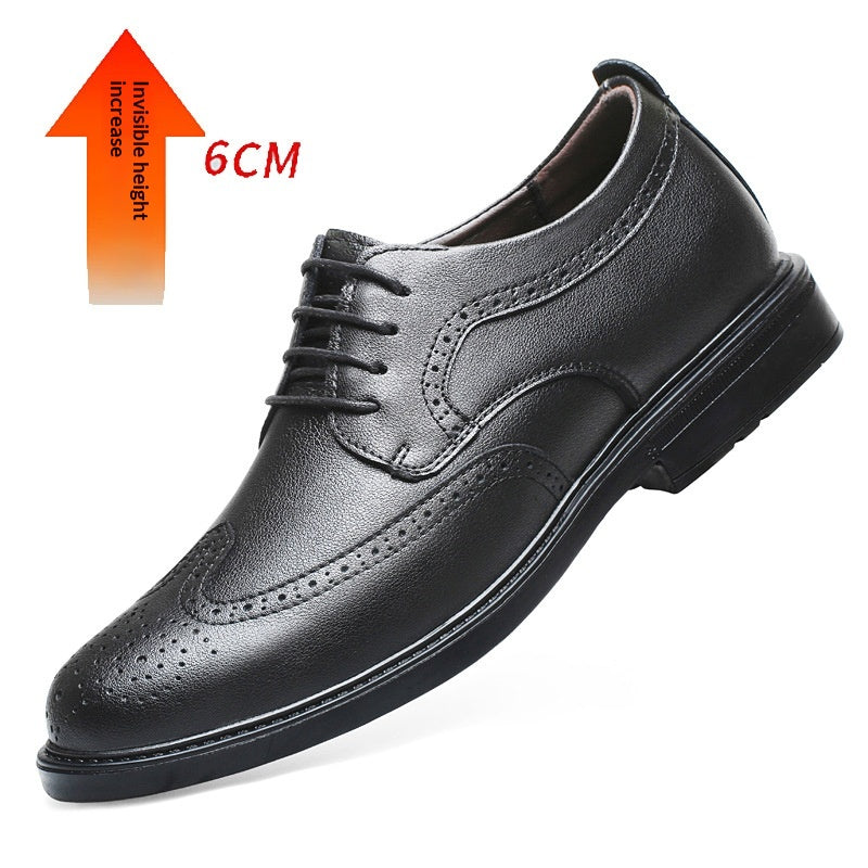 Chaussures en cuir casual de 8cm de plus invisible à semelle épaisse