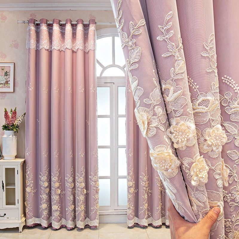 Chambre Shading Mariage Maison Double Rideau ouvert Finitioned Set