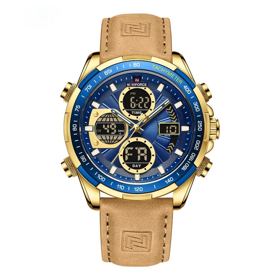 Montre multifonction en acier inoxydable pour homme