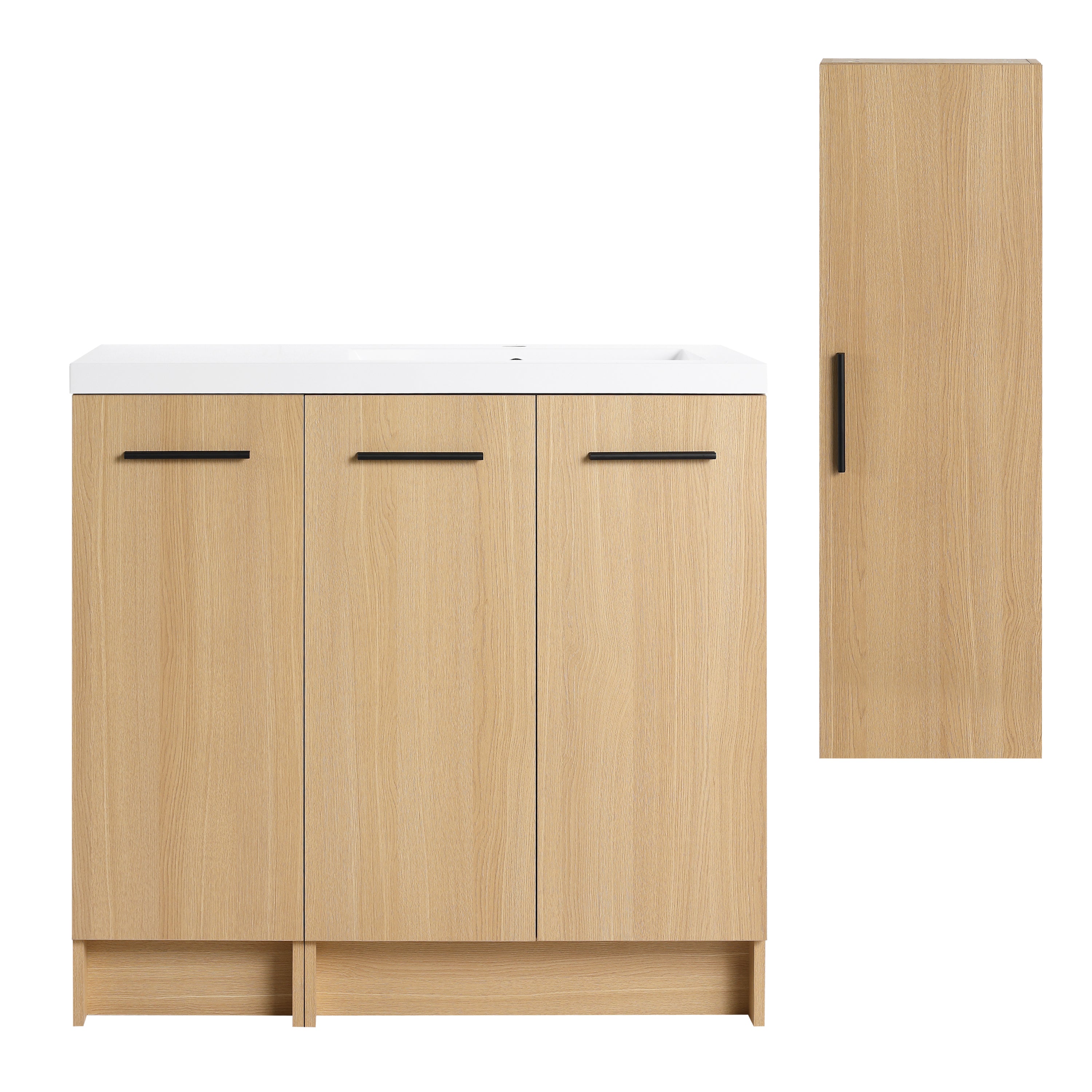 36" Vanité de salle de bain autonome avec armoire en tissu