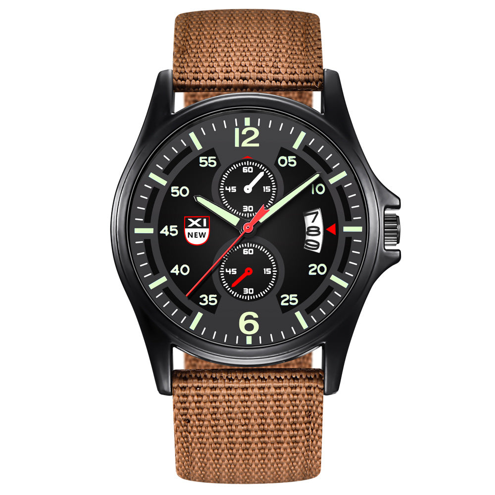 Mode Nylon Strap Sport Army Style Watch Calendrier Quartz Watch