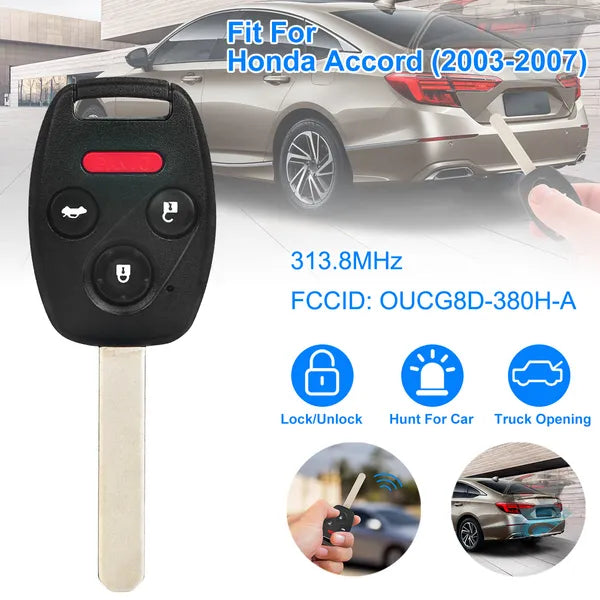 Fit for Honda Accord 2003-2007 Entrée à distance sans clé Shell Button voiture clé Fob non coupé clé Cov