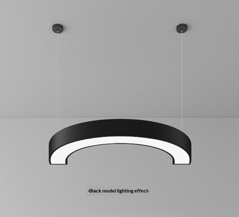 Anneau semi-circulaire courbe LED Chandelier