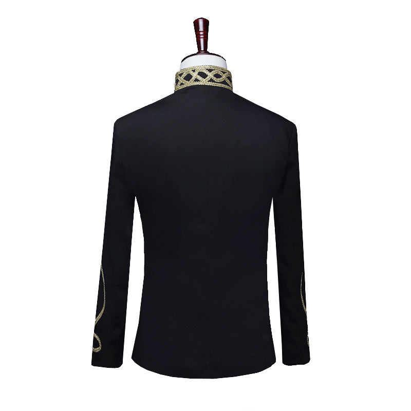 Robe de l'armée de court pour hommes en or noir